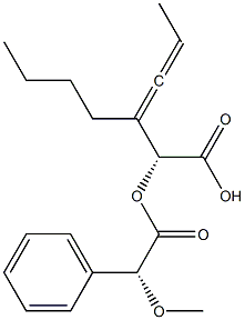 (2R,3R)-2-[(R)-(Methoxy)(phenyl)acetyloxy]-3-butyl-3,4-hexadienoic acid Struktur