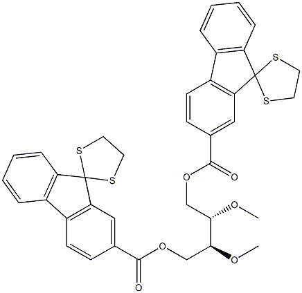 [[2S,3S,(+)]-2,3-Dimethoxybutane-1,4-diyl]bis[9,9-(ethylenebisthio)-9H-fluorene-2-carboxylate] Struktur