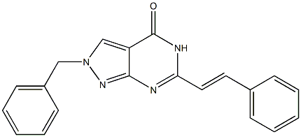 6-Styryl-2-benzyl-2H-pyrazolo[3,4-d]pyrimidin-4(5H)-one Struktur