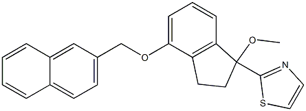 2-[[2,3-Dihydro-1-methoxy-4-[(2-naphthalenyl)methoxy]-1H-inden]-1-yl]thiazole Struktur