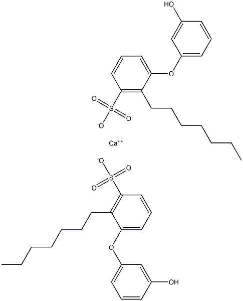 Bis(3'-hydroxy-2-heptyl[oxybisbenzene]-3-sulfonic acid)calcium salt Struktur