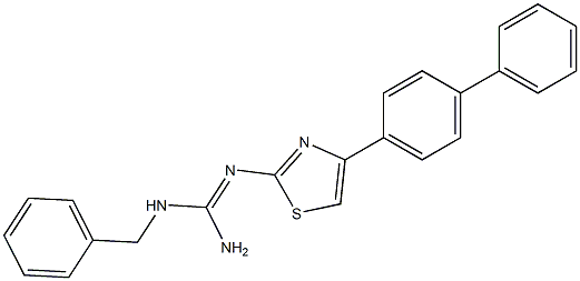 2-[[Amino(benzylamino)methylene]amino]-4-(4-phenylphenyl)thiazole Struktur