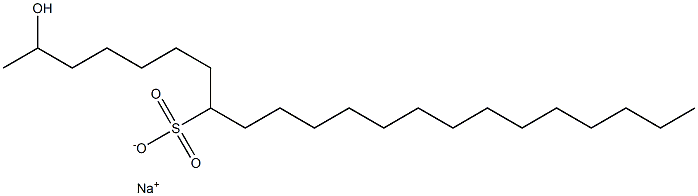 2-Hydroxydocosane-8-sulfonic acid sodium salt Struktur