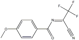 4-Methoxy-N-(2,2,2-trifluoro-1-cyanoethylidene)benzamide Struktur