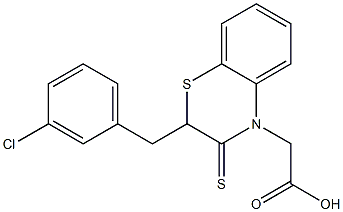 2-(3-Chlorobenzyl)-2,3-dihydro-3-thioxo-4H-1,4-benzothiazine-4-acetic acid Struktur