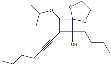 8-Isopropyloxy-6-butyl-7-(1-hexynyl)-1,4-dioxaspiro[4.3]oct-7-en-6-ol Struktur