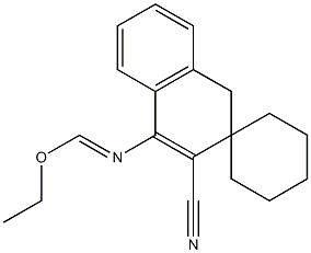 4-(Ethoxymethyleneamino)spiro[naphthalene-2(1H),1'-cyclohexane]-3-carbonitrile Struktur