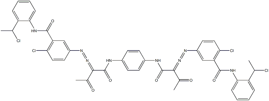 3,3'-[1,4-Phenylenebis[iminocarbonyl(acetylmethylene)azo]]bis[N-[2-(1-chloroethyl)phenyl]-6-chlorobenzamide] Struktur