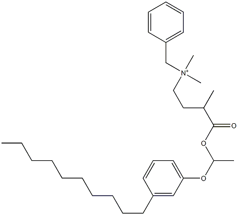 N,N-Dimethyl-N-benzyl-N-[3-[[1-(3-decylphenyloxy)ethyl]oxycarbonyl]butyl]aminium Struktur