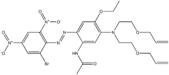 2'-(2-Bromo-4,6-dinitrophenylazo)-4'-ethoxy-5'-[bis(2-allyloxyethyl)amino]acetanilide Struktur