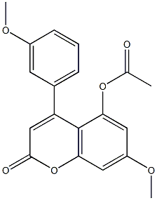 4-(3-Methoxyphenyl)-5-acetoxy-7-methoxycoumarin Struktur