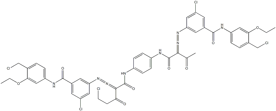 3,3'-[2-(Chloromethyl)-1,4-phenylenebis[iminocarbonyl(acetylmethylene)azo]]bis[N-[4-(chloromethyl)-3-ethoxyphenyl]-5-chlorobenzamide] Struktur