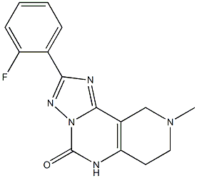 2-(2-Fluorophenyl)-6,7,8,9-tetrahydro-8-methyl-1,3,3a,5,8-pentaaza-3aH-benz[e]inden-4(5H)-one Struktur