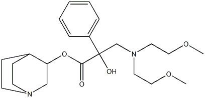 2-Hydroxy-2-phenyl-3-[bis(2-methoxyethyl)amino]propionic acid 3-quinuclidinyl ester Struktur