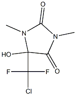 5-Hydroxy-5-(chlorodifluoromethyl)-1,3-dimethyl-1H-imidazole-2,4(3H,5H)-dione Struktur