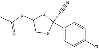 5-Acetylthio-2-(4-chlorophenyl)-1,3-dithiolane-2-carbonitrile Struktur