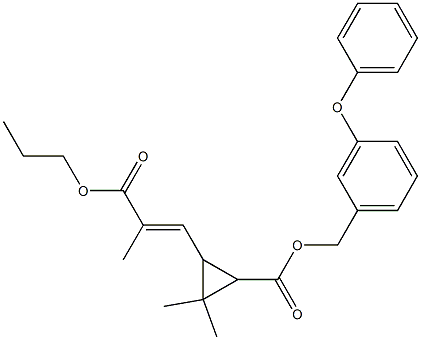 3-[(E)-2-(Propoxycarbonyl)-1-propenyl]-2,2-dimethylcyclopropanecarboxylic acid 3-phenoxybenzyl ester Struktur