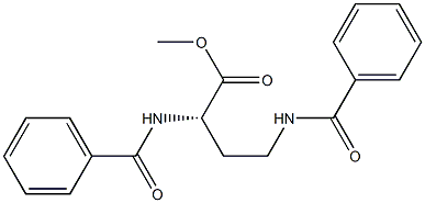 [S,(-)]-2,4-Di(benzoylamino)butyric acid methyl ester Struktur