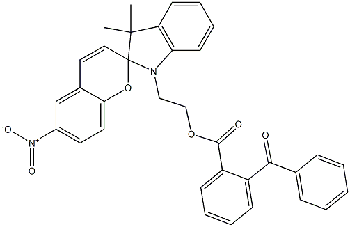 2-Benzoylbenzoic acid 2-[3,3-dimethyl-6'-nitrospiro[1H-indole-2(3H),2'-[2H-1]benzopyran]-1-yl]ethyl ester Struktur