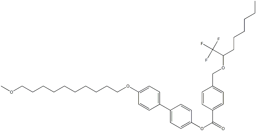 4-[[1-(Trifluoromethyl)heptyl]oxymethyl]benzoic acid 4'-(10-methoxydecyloxy)-1,1'-biphenyl-4-yl ester Struktur