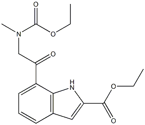 7-[2-[(Ethoxycarbonyl)(methyl)amino]acetyl]-1H-indole-2-carboxylic acid ethyl ester Struktur