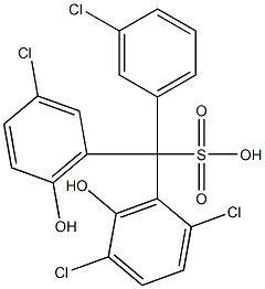 (3-Chlorophenyl)(3-chloro-6-hydroxyphenyl)(2,5-dichloro-6-hydroxyphenyl)methanesulfonic acid Struktur