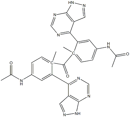 1-Methyl-1H-pyrazolo[3,4-d]pyrimidin-4-yl(4-(acetylamino)phenyl) ketone Struktur