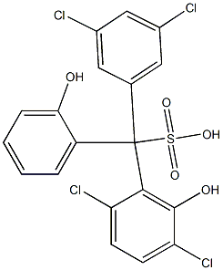 (3,5-Dichlorophenyl)(2,5-dichloro-6-hydroxyphenyl)(2-hydroxyphenyl)methanesulfonic acid Struktur