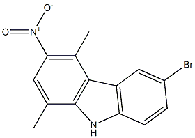 1,4-Dimethyl-3-nitro-6-bromo-9H-carbazole Struktur