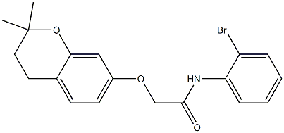 3,4-Dihydro-2,2-dimethyl-7-[N-(2-bromophenyl)carbamoylmethoxy]-2H-1-benzopyran Struktur