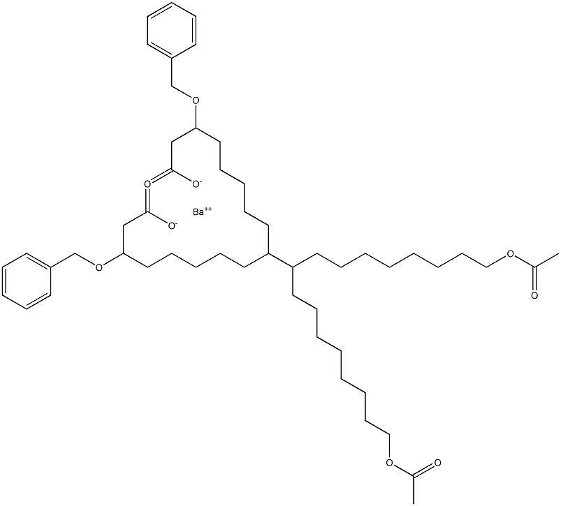 Bis(3-benzyloxy-18-acetyloxystearic acid)barium salt Struktur