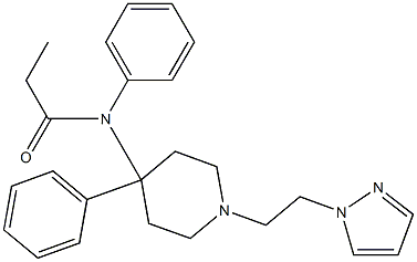 N-(Phenyl)-N-[1-(2-(1H-pyrazol-1-yl)ethyl)-4-phenylpiperidin-4-yl]propanamide Struktur