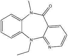 6,11-Dihydro-11-ethyl-6-methyl-5H-pyrido[2,3-b][1,5]benzodiazepin-5-one Struktur