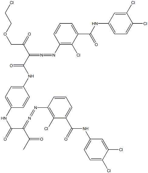 3,3'-[2-[(2-Chloroethyl)oxy]-1,4-phenylenebis[iminocarbonyl(acetylmethylene)azo]]bis[N-(3,4-dichlorophenyl)-2-chlorobenzamide] Struktur