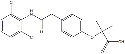 2-[4-[2-(2,6-Dichlorophenylamino)-2-oxoethyl]phenoxy]-2-methylpropionic acid Struktur