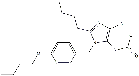 4-Chloro-2-butyl-1-(4-butoxybenzyl)-1H-imidazole-5-acetic acid Struktur