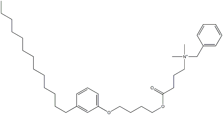 N,N-Dimethyl-N-benzyl-N-[3-[[4-(3-tridecylphenyloxy)butyl]oxycarbonyl]propyl]aminium Struktur