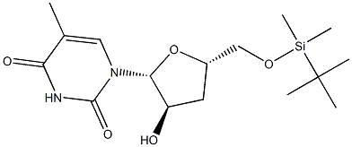 5-Methyl-5'-O-(tert-butyldimethylsilyl)-3'-deoxyuridine Struktur