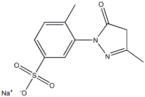 4-Methyl-3-(3-methyl-5-oxo-2-pyrazolin-1-yl)benzenesulfonic acid sodium salt Struktur