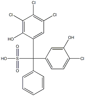 (4-Chloro-3-hydroxyphenyl)(3,4,5-trichloro-2-hydroxyphenyl)phenylmethanesulfonic acid Struktur