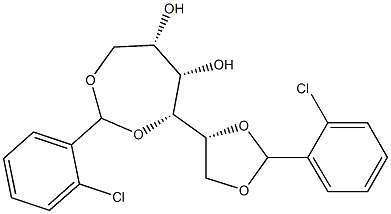 1-O,2-O:3-O,6-O-Bis(2-chlorobenzylidene)-L-glucitol Struktur