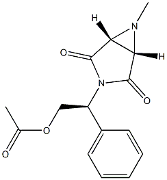 (1S,5R)-3-[(S)-1-Phenyl-2-acetoxyethyl]-6-methyl-3,6-diazabicyclo[3.1.0]hexane-2,4-dione Struktur