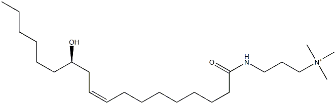 3-[[(R,Z)-12-Hydroxy-1-oxo-9-octadecenyl]amino]-N,N,N-trimethyl-1-propanaminium Struktur