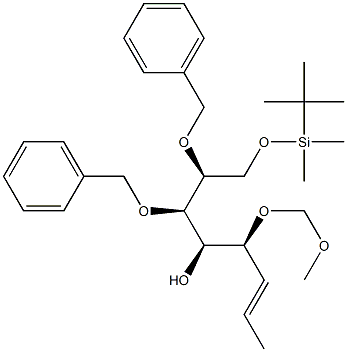 (2S,3R,4R,5S,6E)-2,3-Bis(benzyloxy)-1-[(tert-butyldimethylsilyl)oxy]-5-(methoxymethoxy)-6-octen-4-ol Struktur