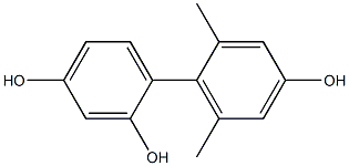 2',6'-Dimethyl-1,1'-biphenyl-2,4,4'-triol Struktur