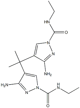 4,4'-(Isopropylidene)bis(3-amino-N-ethyl-1H-pyrazole-1-carboxamide) Struktur