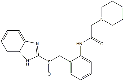 2-[[2-[(Piperidinoacetyl)amino]benzyl]sulfinyl]-1H-benzimidazole Struktur