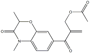 2,4-Dimethyl-7-[2-(acetoxymethyl)acryloyl]-4H-1,4-benzoxazin-3(2H)-one Struktur