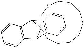 9,10-Dihydro-9,10-(methenothiooctanothiomethano)anthracene Struktur