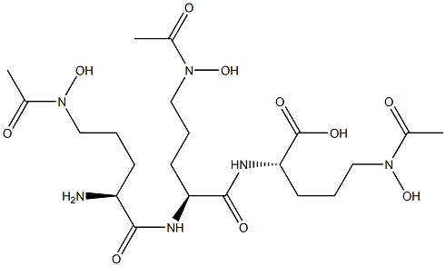 (S)-2-[[(S)-2-[[(S)-2-Amino-5-(acetylhydroxyamino)pentanoyl]amino]-5-(acetylhydroxyamino)pentanoyl]amino]-5-(acetylhydroxyamino)pentanoic acid Struktur